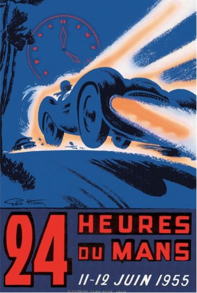 Affiche 24 Heures du Mans 11 juin 1955