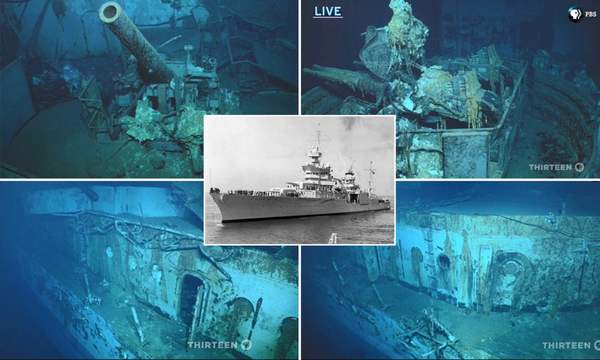 images de l'épave de l'USS Indianapolis